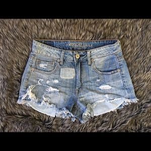 American eagle high rise jean shorts